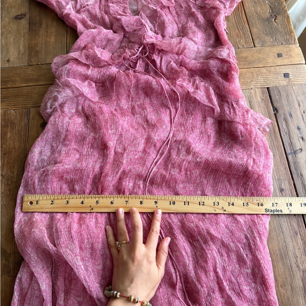 Doen Antoinette Dress in Carnation Garden Bloom - XS, 100% Silk - Picture 11 of 11